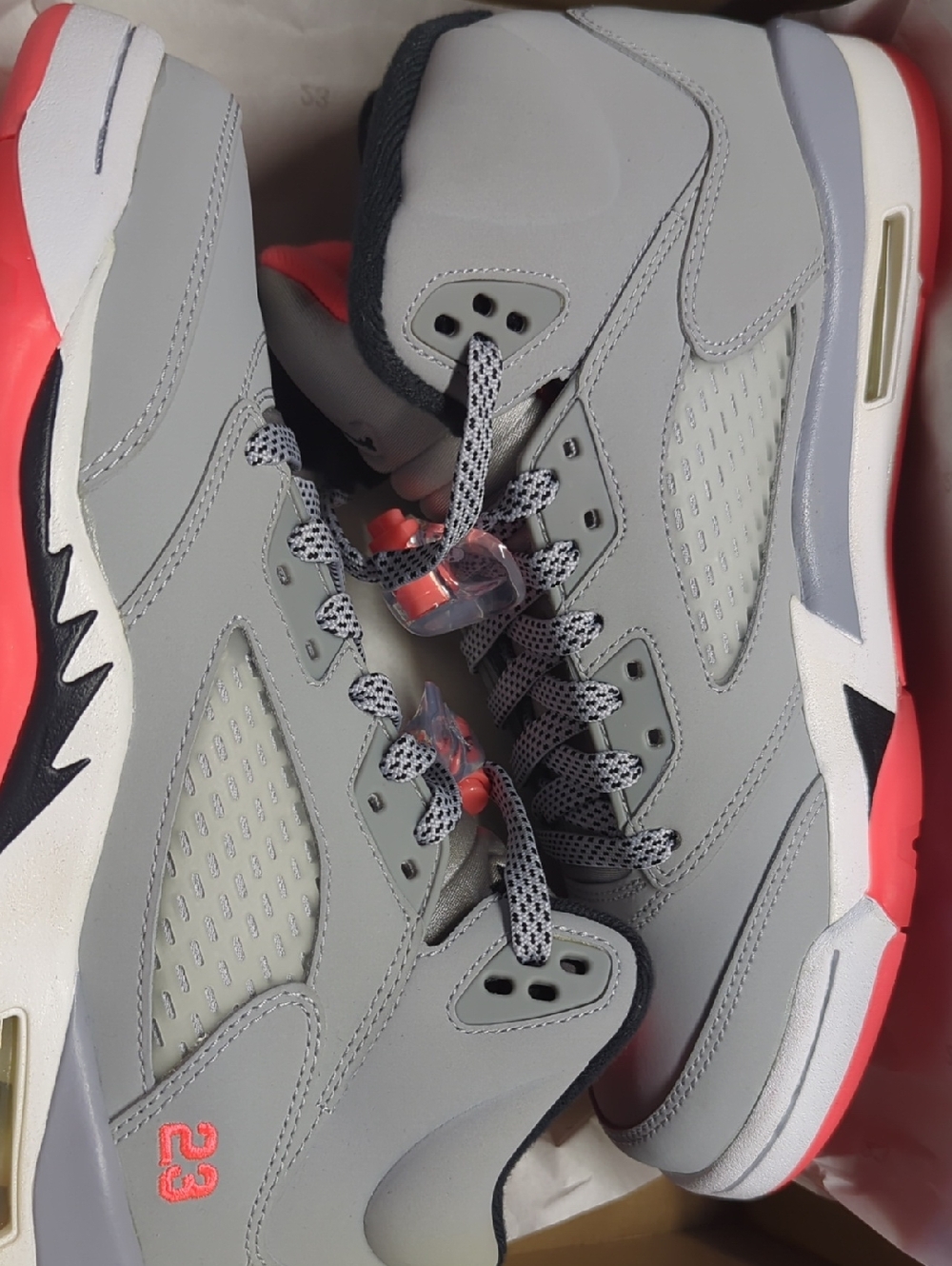 Air Jordan 5 Retro Crimson Wolf Grey Black Hot Lava White